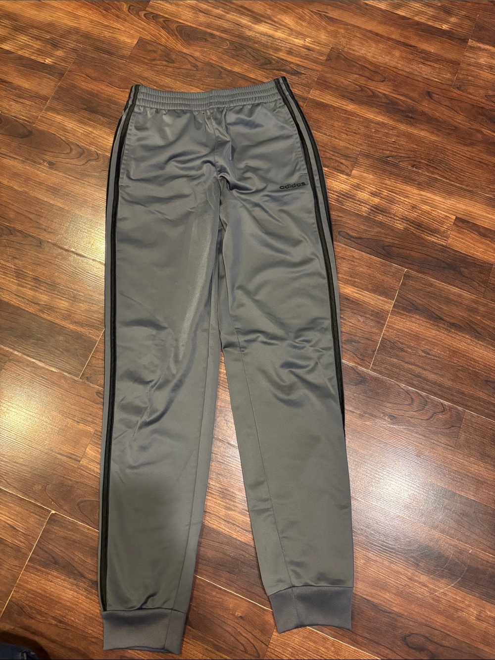 adidas kids Gray Sweatpants with Black Side Stripes